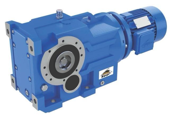 Bevel helical gear unit with integrated motor