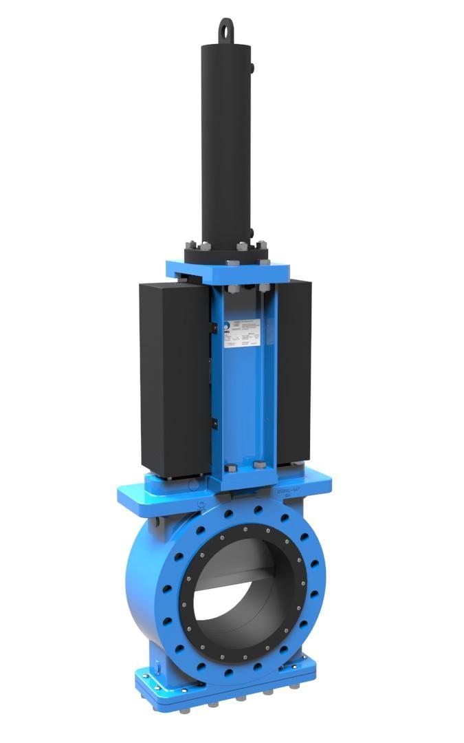 Knife gate valve with pneumatic actuator