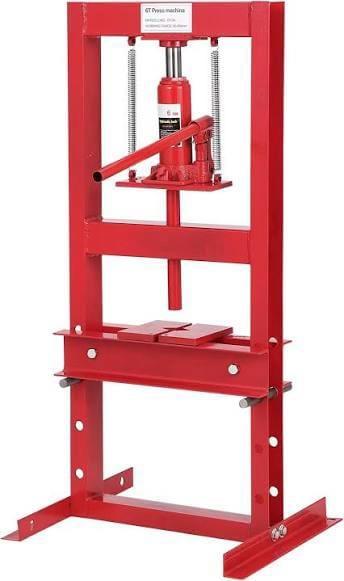 Hydraulic shop press used for bearing and bush work during equipment overhaul